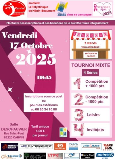 Affiche Tournoi Octobre Rose 17 10 2025